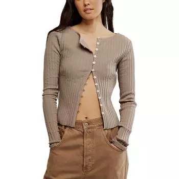 Топ с длинными рукавами Tilly Free People, цвет fallen rock