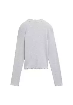 Топ с длинными рукавами TOM TAILOR, цвет Mottled Light Grey