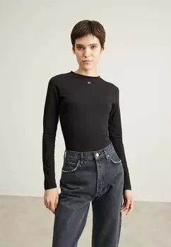 Топ с длинными рукавами Tommy Jeans ESSENTIAL BODY, черный