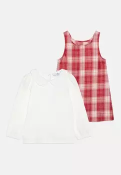 Топ с длинными рукавами TWO PIECE DRESS WITH CHECK OVERDRESS SET happy girls, цвет red