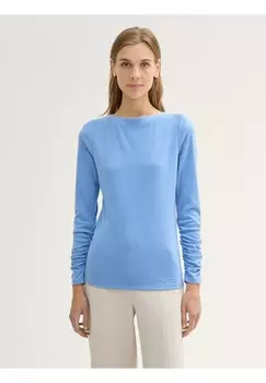 Топ с длинными рукавами U-BOOT AUSSCHNITT TOM TAILOR DENIM, цвет Mottled Blue