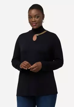 Топ с длинными рукавами Ulla Popken, цвет Mottled Anthracite