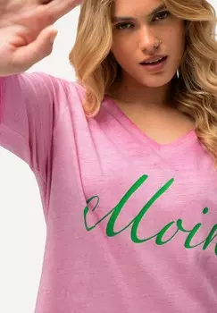 Топ с длинными рукавами Ulla Popken, розовый