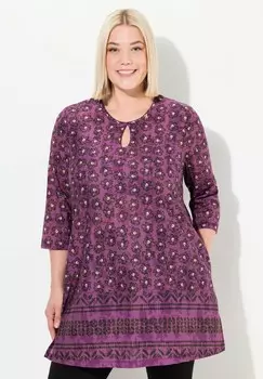 Топ с длинными рукавами Ulla Popken, темно-фиолетовый
