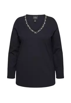 Топ с длинными рукавами Ulla Popken, темно-синий