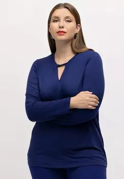 Топ с длинными рукавами Ulla Popken, темно-синий