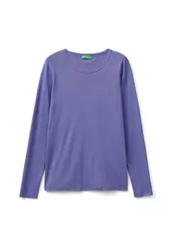 Топ с длинными рукавами United Colors of Benetton, сиреневый