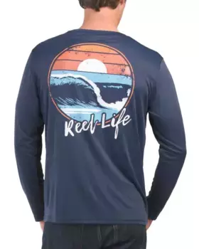 Топ с длинными рукавами UV Catch The Wave Reel Life, цвет Dress Blues