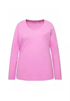 Топ с длинными рукавами V-AUSSCHNITT Ulla Popken, светло-розовый