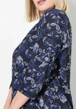 Топ с длинными рукавами V-NECK FLORAL PRINT Ulla Popken, черный