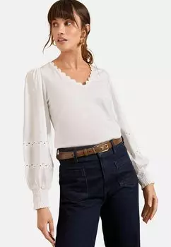 Топ с длинными рукавами V-NECK Love & Roses, белый