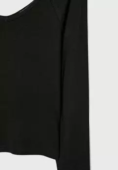 Топ с длинными рукавами V-NECK Stradivarius, черный