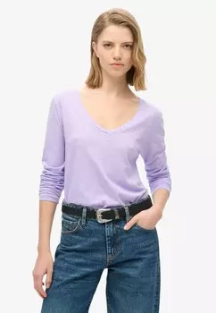 Топ с длинными рукавами V NECK Superdry, фиолетовый