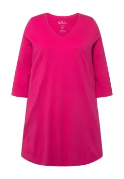 Топ с длинными рукавами V-NECK Ulla Popken, розовый