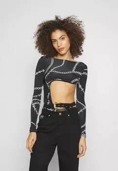 Топ с длинными рукавами Versace Jeans Couture, черный