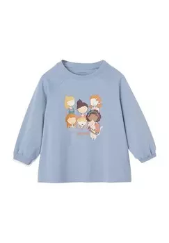 Топ с длинными рукавами Vertbaudet, синий