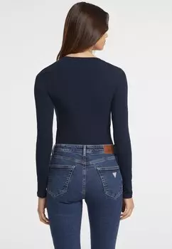 Топ с длинными рукавами VESTIBILIT SLIM A MANICA LUNGA RICAMATA Guess Jeans, темно-синий