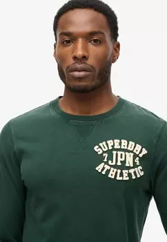 Топ с длинными рукавами VINTAGE ATHLETIC Superdry, зеленый