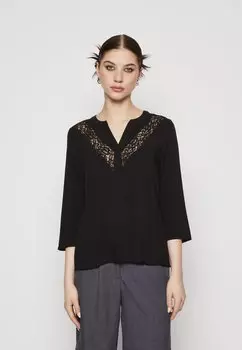 Топ с длинными рукавами VMLILOU V NECK SHIRT Vero Moda, черный