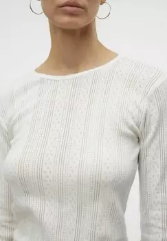Топ с длинными рукавами VMLISA POINTELLE LS JRS NOOS Vero Moda, белый