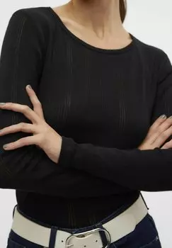 Топ с длинными рукавами VMLISA POINTELLE LS JRS NOOS Vero Moda, черный