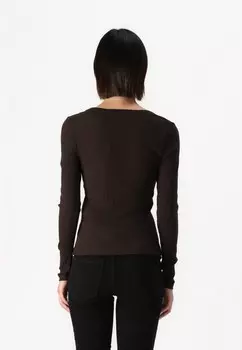 Топ с длинными рукавами VMMINNA Vero Moda, темно-коричневый