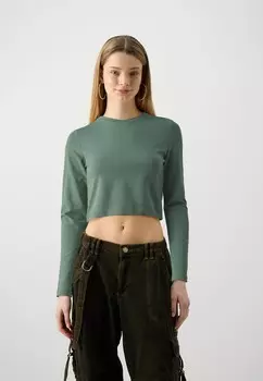 Топ с длинными рукавами VMPANDA CROP Vero Moda, зеленый