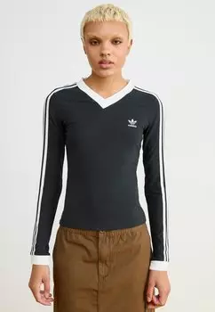 Топ с длинными рукавами VNECK adidas Originals, черный