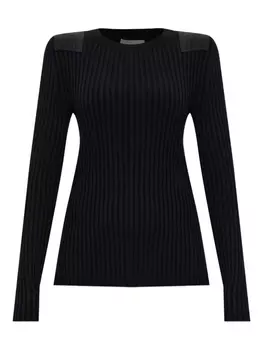 Топ с длинными рукавами в рубчик Helmut Lang, черный