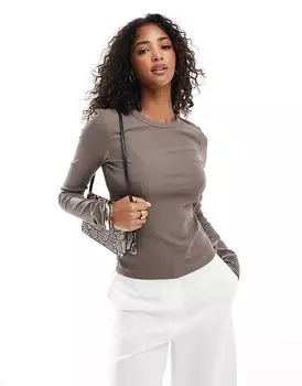 Топ с длинными рукавами в рубчик и родинкой & Other Stories