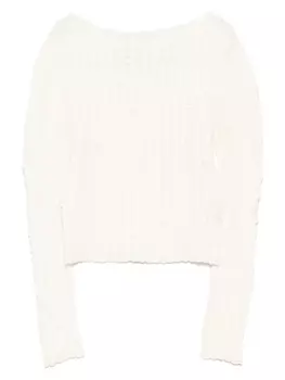 Топ с длинными рукавами в рубчик Issey Miyake, нейтральный