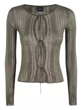 Топ с длинными рукавами в рубчик PINKO, зеленый