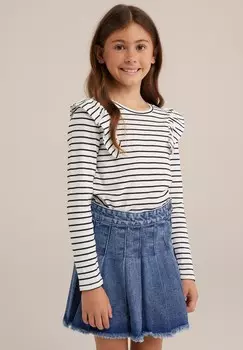 Топ с длинными рукавами WE Fashion, белый