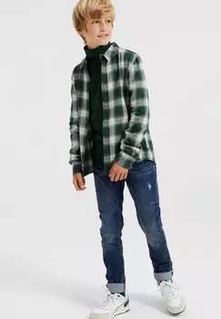 Топ с длинными рукавами WE FASHION JONGENS T-SHIRT MET COL, цвет green