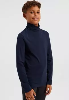 Топ с длинными рукавами We Fashion Jongens T-Shirt Met Col WE Fashion, темно-синий
