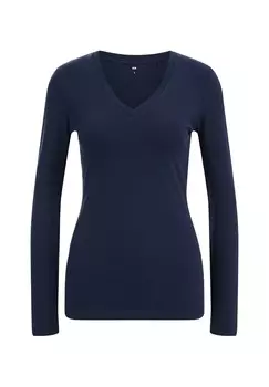 Топ с длинными рукавами WE Fashion, синий