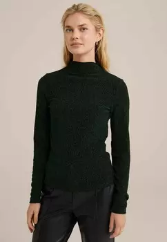 Топ с длинными рукавами WE Fashion, зеленый