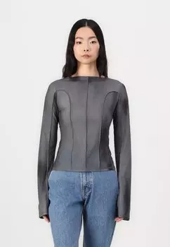 Топ с длинными рукавами Weekday, серый