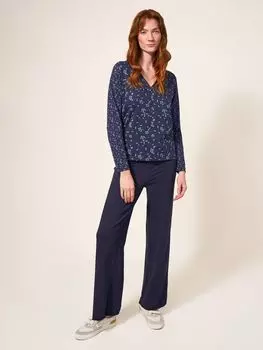Топ с длинными рукавами White Stuff Nelly, Темно-синий/Мульти
