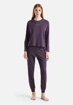 Топ с длинными рукавами WITH LOGO PRINT United Colors of Benetton, фиолетовый