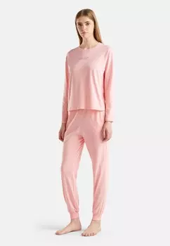 Топ с длинными рукавами WITH LOGO PRINT United Colors of Benetton, розовый