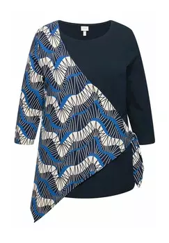Топ с длинными рукавами WRAP LOOK 3/4 SLEEVE Ulla Popken, темно-синий