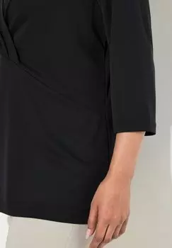 Топ с длинными рукавами WRAP LOOK 3/4 SLEEVE Ulla Popken, черный