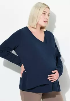 Топ с длинными рукавами WRAP MATERNITY NURSING Ulla Popken, темно-синий