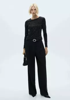 Топ с длинными рукавами XLI Mango, черный