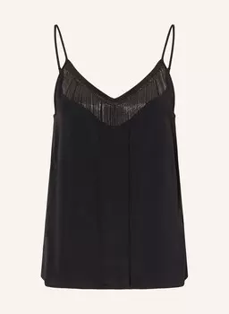 Топ с драгоценными камнями Luisa Cerano, черный