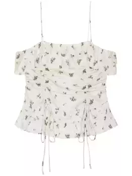 Топ с драпировкой GANNI, белый