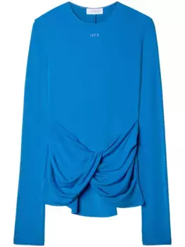 Топ с драпировкой и логотипом OFF-WHITE, синий