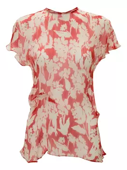 Топ с драпировкой и принтом Victoria Beckham, белый