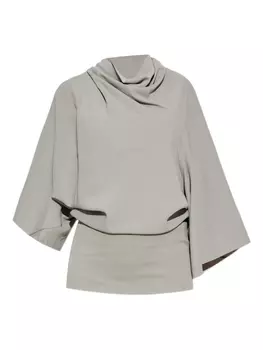 Топ с драпировкой и воротником-хомутиком от Рика Оуэнса Rick Owens, серый
